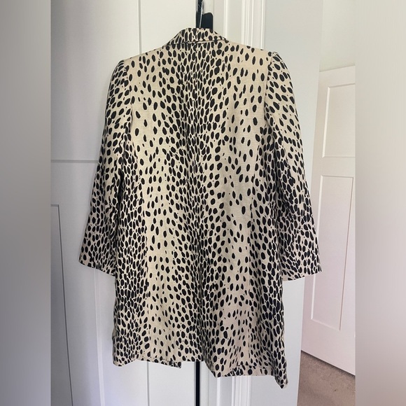 Emerson Fry Wingtip Leopard Linen Jacket Long Coat - Picture 4 of 6